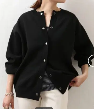 저널 스탠다드 워셔블 바나나 슬리브 가디건 블랙