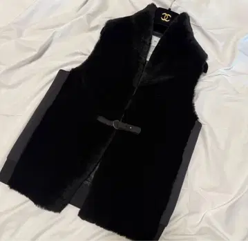 새상품급 덥스타 Sov. 소브 무스탕 종이상자 니트 베스트 36 블랙