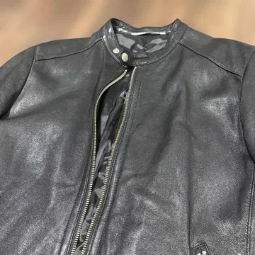 renoma HOMME 블랙 가죽 라이더 자켓