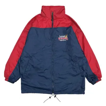 90s 빈티지 나일론 자켓 코트 USA제 네이비 레드 M