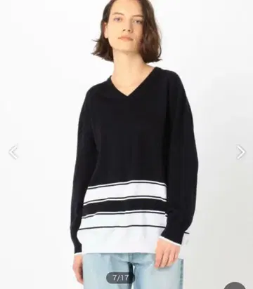 [ 새상품급 ] 갤러리 바이 GALERIE VIE 코튼 V넥 풀오버