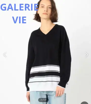 [ 새상품급 ] 갤러리 바이 GALERIE VIE 코튼 V넥 풀오버