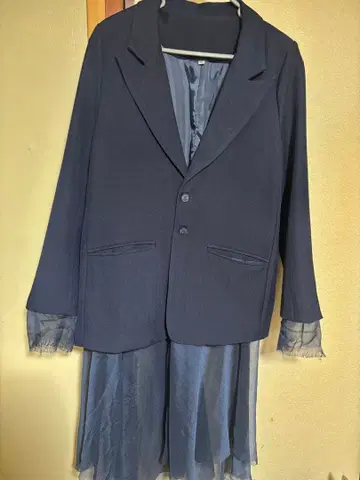 네이비 자켓 드레스 세트 XL