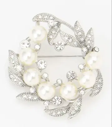 [ 새상품급 ] 23구 서클 브로치 실버 펄 졸업식 입학식