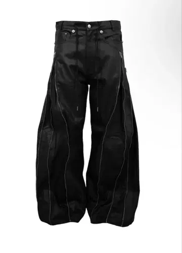 [ Rosen Kreuz ] ZIP WIDE BAGGY PANTS
