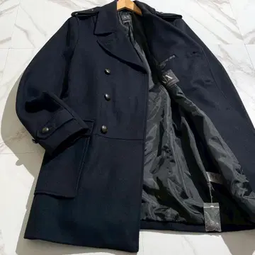 [컨디션 최상] 아르마니 익스체인지 나폴레옹 더블 체스터 코트 네이비 M