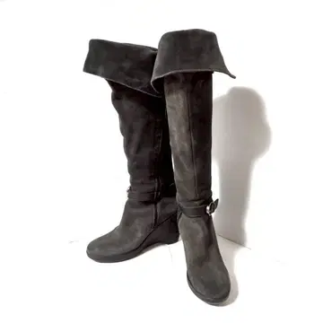 cesare.p 체사레피 38 다크 그레이 스웨이드 롱 부츠