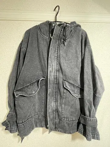 CLEL 마운틴 파카 데님 블랙 S 사이즈 밀리터리 디자인