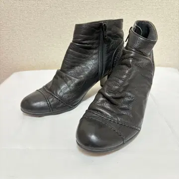 QUEST KOBE 앵클부츠 사이드 지퍼 가죽 블랙 23.5