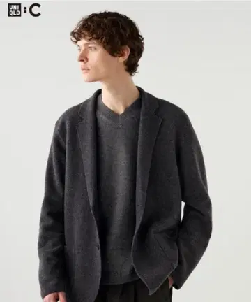 유니클로 C 니트 자켓 2024AW 다크 그레이 L 사이즈