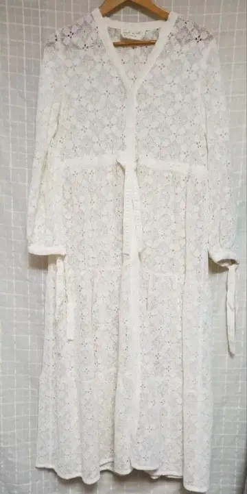 프릴 가디건 롱 레이스 포겟미낫 바이 티나 차이