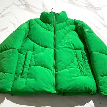 [ 미사용급 ] ZARA 다운 자켓 워터 레페런트 퍼프 자켓 그린