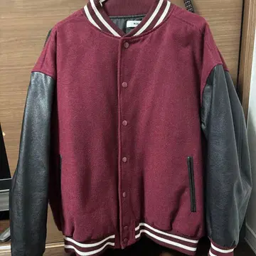 버건디 바시티 자켓 울