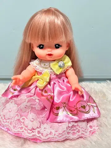 멜짱 금발 인형 드레스 세트 장발