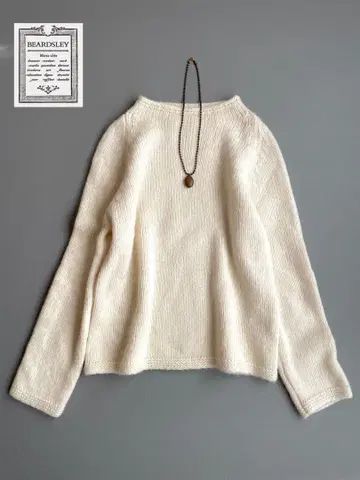 BEARDSLEY 비어즐리 알파카 울 니트 복슬복슬 아이보리