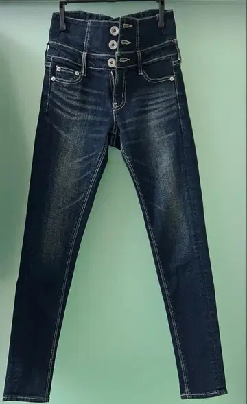 GYDA 하이웨스트 허리 크로스 스키니 데님 팬츠 인디고 xs