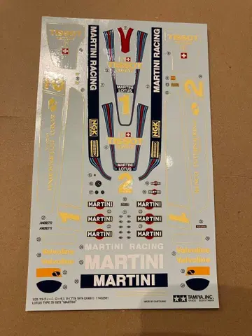 타미야 1/20 마르티니 로터스 타입79 1979용 데칼만