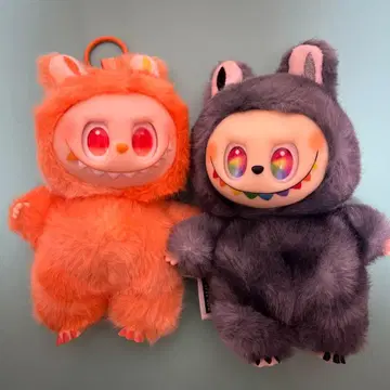 러브브 오렌지와 그레이 봉제 인형