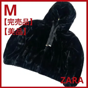 [ 완판템 ] ZARA 자라 인조 모피 자켓 후드티 숏 기장