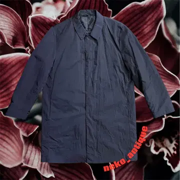 무인양품 네이비 충전솜 남성용 스텐칼라 롱 코트 다운 코트 경량 L