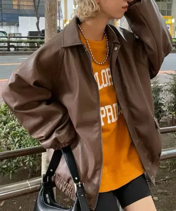 CIAOPANIC 오버 사이즈 페이크 가죽 자켓