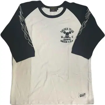 VANSON 스컬 써멀 티셔츠 래글런 7부 소매 XL(LL)