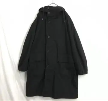 UNIQLO U : 오버사이즈 후디드 코트 S 블랙 유니클로유