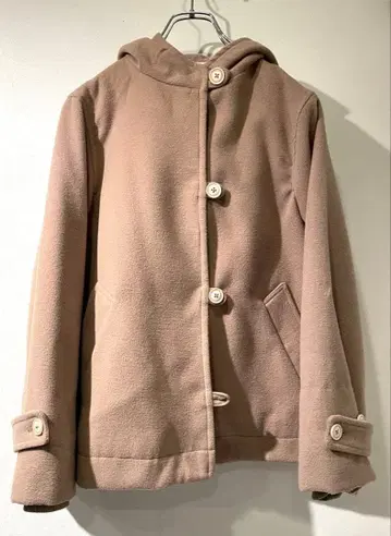 pou dou dou 멜톤 숏 후디드 코트