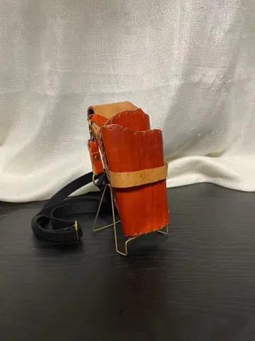 가위집 소가죽 주홍색 3개