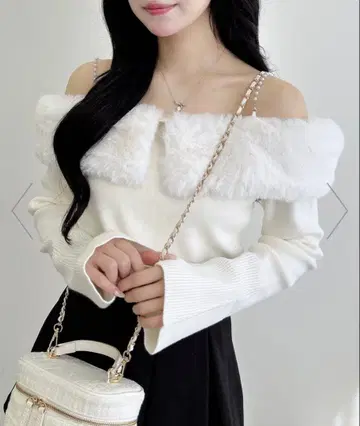 INGNI 12G 2way 퍼 오프숄더 니트