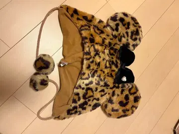 디즈니 미니 레오파드 무늬 팬캡 브라운