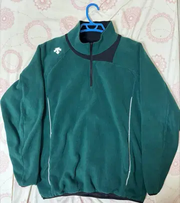 다크 그린 플리스 하프 지퍼 자켓