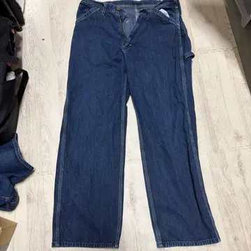 Lee 다크 블루 와이드 레그 데님 팬츠