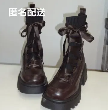 [ 완판템 ] idem 이데 lace up socks boot 브라운 S