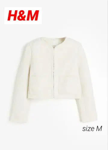 [ 미사용 새상품 ] H&M 부클레 자켓 크림 M