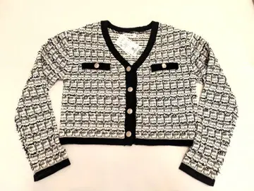 내추럴 뷰티 베이직 트위드 V넥 가디건 미사용 택 포함