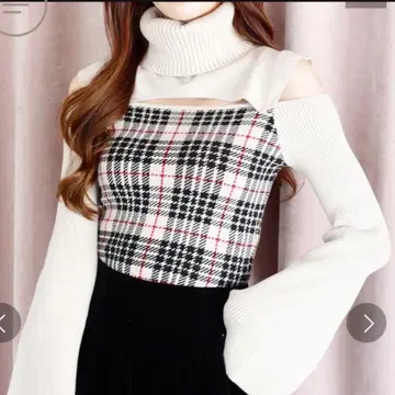 미개봉 새상품 randy 니트 2way 격자 무늬 니트탑