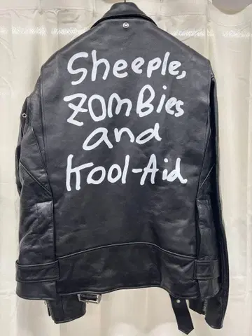 Sacai x MADSAKI x Schott 레더 블루종