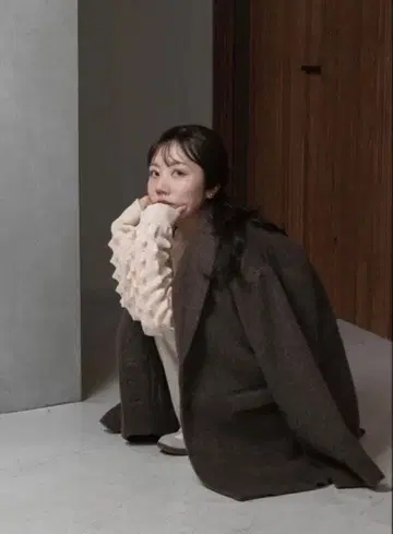 [ 미사용 새상품 ] lawgy 샤기 자켓 코트 브라운