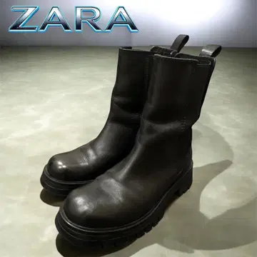 ZARA 자라 사이드 고어 부츠 블랙 통굽 35 22.5cm