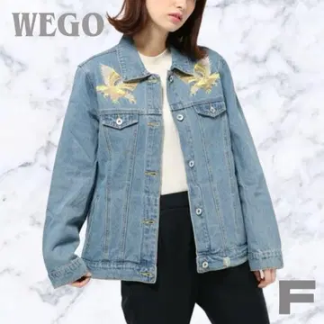 미사용 새상품 WEGO 자수 G 데님 자켓 남성용 아우터 독수리 이글