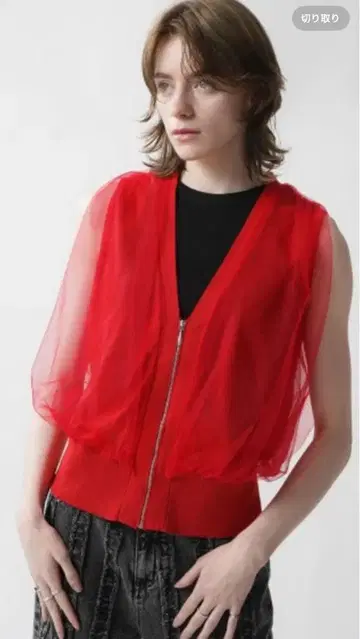 ETHTOF (튤 도킹 니트 베스트) 베스트