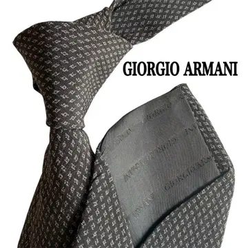 조르지오 아르마니 다크 그레이 패턴 무늬 다이아몬드 패턴 넥타이