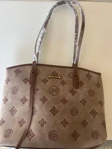 모노그램 패턴 토트백 브라운 대용량 파우치 포함