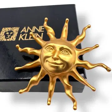 ANNE KLEIN 언클라인 브로치 태양 골드 박스 포함