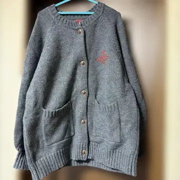 그레이 버튼 가디건