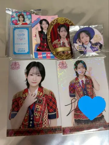[ 친필 사인 ] 나리타 히나 AKB48 브로마이드 홀로그램 기타 세트