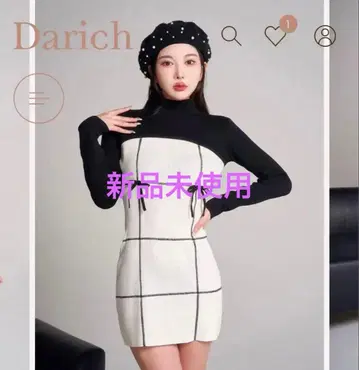 Darich 도킹 리본 디자인 니트 미니 원피스