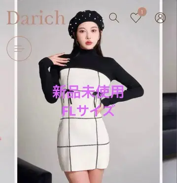 Darich 도킹 리본 디자인 니트 미니 원피스