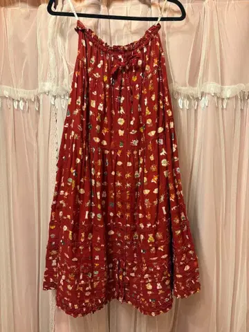 Pink House 빨간색 롱 스커트